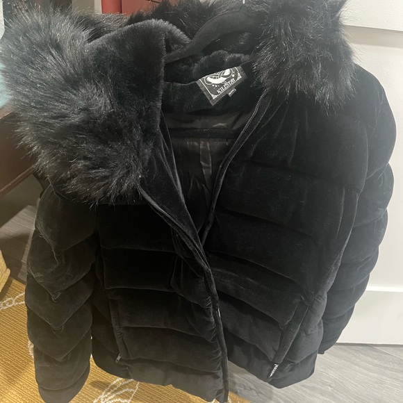 Killstar Jackets & Blazers - Black Faux Fur Hooded Puffer Jacket by KILLSTAR